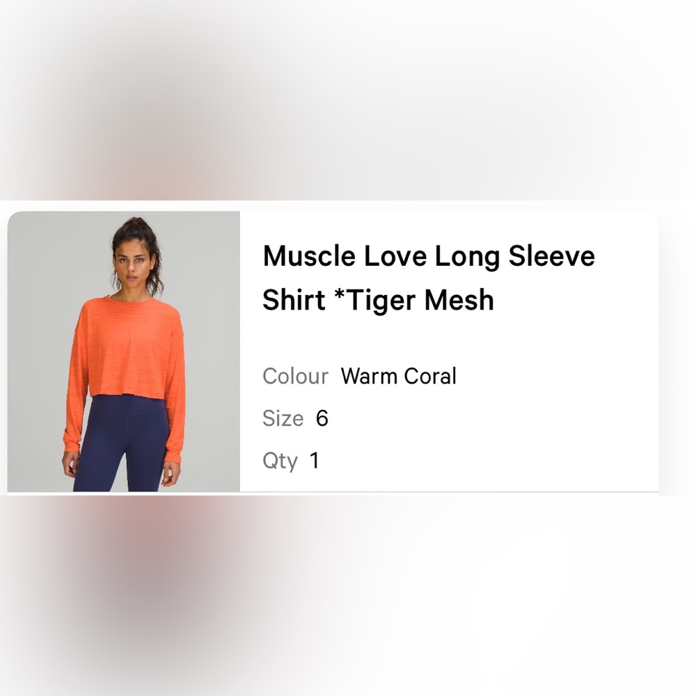 lululemon Muscle Love Long Sleeve- Tiger Mesh - Picture 4 of 4